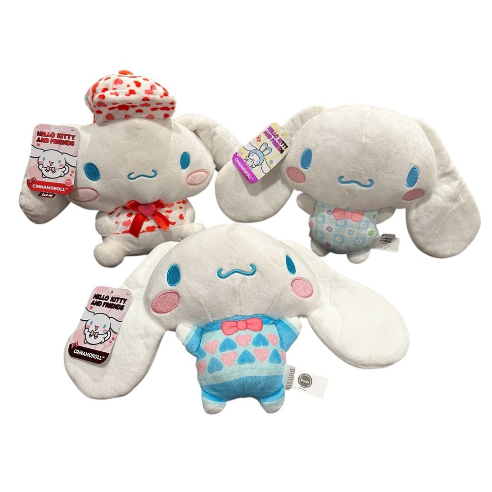 New Hello Kitty Friends Sanrio Cinnamoroll Valentines Heart Outfit (Lot of 3)
